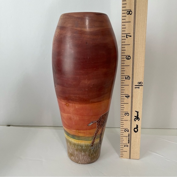 Hand Carved Soapstone Etched Giraffe Tree African Made in Kenya - Picture 14 of 15